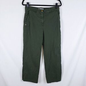 Raffaello Rossi Womens 38 (US 8) Army Green Trouser Pants Straight Leg High-Rise